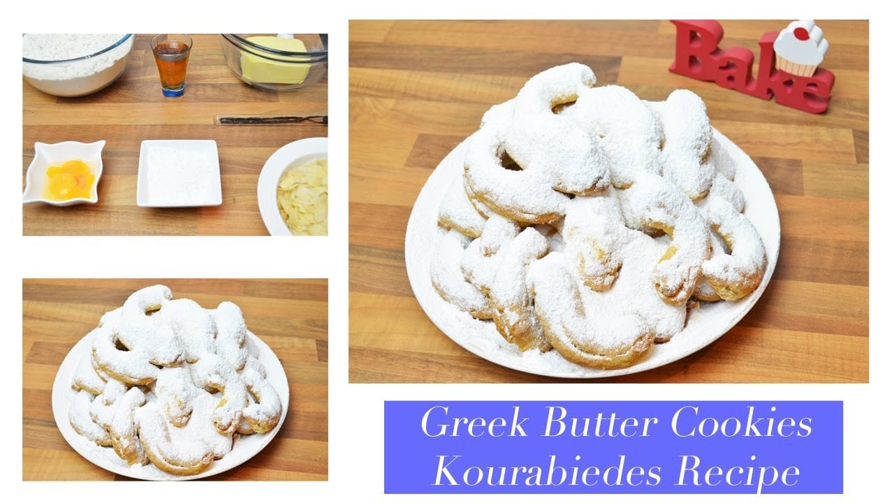 Greek Butter Cookies (kourabiedes) Easy Recipe ÎÎ¿ÏÏÎ±Î¼ÏÎ¹Î­Î´ÎµÏ